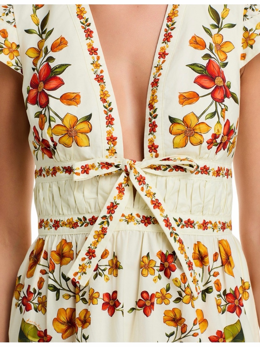 Farm Rio Lemon Bouquet Mini Dress Size Small - Picture 5 of 8